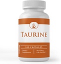 Tiszta eredeti összetevők Taurine, (100 kapszula) 100% Tiszta, nincs adalék vagy töltőanyag, Lab ellenőrzött