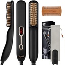 VOVO egyenesszakállú Comb Update Professional 2 in 1 Men 's Beard Straightening Fűtött haj egyenesedés Brush Portable Anti- Burn 6 Hőmérséklet állítható LED Display otthoni és utazási