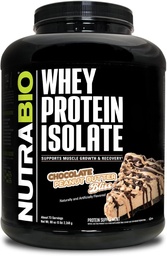 NutraBio 100% savófehérje-izolátum fehérje por, 25 g fehérje teljes aminosav profil, nem-GMO, Soy & Gluten Free, Alacsony szénhidrát, alacsony kalóriatartalmú savófehérje por, csokoládé mogyoróvaj, 5 Lb