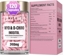 Inositol kiegészítés - Myo- Inositol & D- Chiro Inositol Chasteberryvel, Berberine & Ashwagandha - Ideal 40: 1 Keverés folsavval és D- vitaminnal - Vegán Női Wellness Forma - 120 kapszula