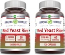 Amazing Formulas Red Yeast Rice 1200mg Per Serving Capving Supplementary 124; Non-modificate