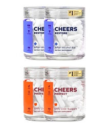 Cheers Life Combo 124; Restauration + Support Your Life & Feel Better After Ivanovine 124; DHM, L- Cystein, Milk Thistle, Prickly Pear, B- Vitamins Therapy 124; 24 Doses Restauration, 60 Doses Supplementation
