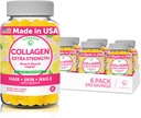 Lunakai Collagen Gummees - Tasest Proprietary Formula - 200 mg hidrolizált Collagen Gummees nőknek és férfiaknak biotinnal, cinkkel, C-vitaminnal és E-vel - Non-GMO anti-aging kiegészítés nőknek - 6 Pack