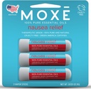 MOXE Nausea Nasal Inhaler Sticks, All Natural Essential Oil Blend, Ginger, Cardamom, Peppermint, Sweet Orange, Upset Gyomor, Fejfájás, Easy- to- Hordozható aromaterápia, Made in USA, 3 Pack