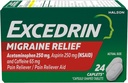 Excedrin Migrén Relief Caplet enyhíteni Migrén tünetek - 24 szám