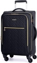 BAGSMART Carry On Poggyász 20 Inch, Softside Explandable Suitcase with Spinner Wheels, Poggyász 22x14x9 Airline Approved Rolling Lightweight Suitcase for Women Men, Compact Carry - On (Black)