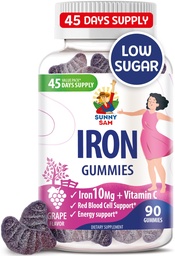 SUNNY SAM Vas Gumikat gyerekeknek és felnőtteknek - Vas Vitaminokat C-vitaminnal, 10 mg / serving - rágógumi az immunrendszer támogatására vörös vérsejt termelés