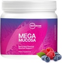 Microbiome Labs MegaMucosa Gut Health Powder - Emésztési kiegészítés teljes mucosalis támogatással egészséges bél és immunfunkció - Dairy- Free Immunglobulins & Amino Acids - Berry Akai (5.5 Oz)