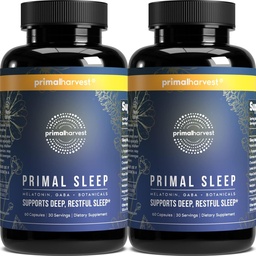 Primal Harvest 2 Pack, Primal Sleep, 120 kapszula Valerian Root, L- Tryptophan, GABA, Chamomile és Melatonin 3 mg