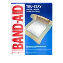 Band- Aid Brand Tru- Stay tapadó lapok, Sterile Sheer kötszerek elsősegély és sebápolás, Pad- borítók és védők kisebb vágások, scrapes & Burns, könnyű, nagy méret, 10 gróf
