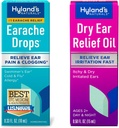 Bundle of Hyland 's Earache Drops 0.33 Fl Oz and Dry Ear Relief Oil, Relieve Far Irritation Fast, for Itchy and Dry Irritated Ears, Ages 2 and up, Day and Night Drops, 0.5 Ounce