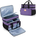 LUXJA 2 Layers Medicine Bag levehető osztóval, Pill Palack Organizer Alkalmas otthoni vagy utazási használatra, lila