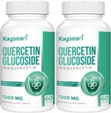 Quercetin Glucoside 1200mg kiegészítők - Isoquercetin 6X Biohasznosíthatósággal, 120 Veggie kapszula, Fekete Pepper & Rutyin Max Abszorpció