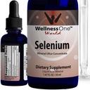 WellnessOne Liquid Selen Supplement - Ionisierte Selenflüssigkeit Tropfen 70 mcg - Antioxidans, Herz-Kreislauf- und Immununterstützung - USA Getestet, Vegan, Nicht-GVO, Glutenfrei, Unaromatisiert - 1,67 fl oz