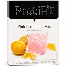 ProtiFit - magas fehérjetartalmú gyümölcs ízesített por ital Mix, 15 g fehérje, alacsony kalóriatartalmú, cukor mentes, ideális fehérje kompatibilis, 7 szervákat dobozonként (rózsaszín limonád)
