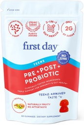 ELSŐ NAP Teens 'Gut Sustainer Tribiotic Gumies - 3- in- 1 Prebiotic, probiotic & Postbiotic Supplement - Supports Digestive, Skin, Oral & Immune Health, Nutritional Absorption & Growth - 30- Day Supply