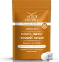 Viter Energy 40 mg koffein menták - Sugar Free, B Vitamins, Vegan, Fokozza a gyors energiájú riasztási fókusz, koffeintartalmú Nootropic kiegészítő tabletták (csokoládé menta Flavor, 8oz, ömlesztett zacskó)