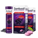 Sambucol Black Elderberry tabletta C-vitaminnal és cinkkel - Immunszuppresszív kiegészítés, Cink-szel és C-vitaminnal alkotott fekete bodza tabletta, magas antioxidánsok, Drink Fizzies- 30