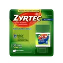 Zyrtec 24 óra Allergia enyhítő tabletta, 10 mg Cetirizine HCl Antihisztamin Allergiás gyógyszerek, 30 rk