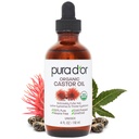 PURA D 'OR 4 Oz Organic Castor Oil - 100% Tiszta USDA Certified Cold Pressed, Hexane Free Eyelash & Eyebrow Serum - Fuller, Thicker Lash & Brows - Skin & Hair