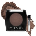 Palladio Brow Powder for Eyebrows, Soft and Natural Eyebrow Powder with Jojoba Oil & Shea Butter, Helps Enhance & Definive Brows, Compact Size for Purse or Travel, includes Applicator Brush, Dark Brown