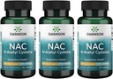 Swanson NAC N- acetil cisztein - Antioxidáns Anti- Aging Légzőrendszeri Máj Támogatás - Aminosav kiegészítés 1000 mg 60 kapszula (3 csomag)