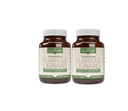 Lignas for Life Flaxseed Lignas for Dogs + SDG - Omega 3 Fatty acids, High Fiber Antioxidants - Segít javítani a Shiny Coat, Digestive & Heart Health Flax Seed for Dogs, 90 Flaxseed Capsules, 2 Pack