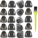 20Packs kis 6mm hallókészülék Domes Smoky Gray Tippek GN audit kényelmes nyílt Fit BTE hangerősítő PSAP Kit Láthatatlan (kicsi) 1 ecsettel