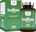 Iodine Ergänzung - 180 Caps, 180-Day-Supply – Schilddrüsen-Unterstützung Ergänzung – 300mcg reine Iodine pro Kapsel – Schilddrüse Formel, für eine normale Schilddrüse Funktion – Kalium-Iodide – Vegan-Iodine Ergänzung
