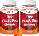 VAITE Red Yeast Rice Coq10 Gumies - 1200 mg RYR Synergy Organic Supplement Q10 Monacolin K, Non-GMO & Citrinin Free Herbal Vegetáriánus Gumi Chews 60 Count (2 Pack)