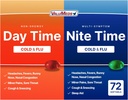 ValuMeds Cold & Flu Multi- Synduction Relief for Conestion, Fejfájás, Sore Throat, Aches and Pains, Favour124; Acetaminophen (Daytime & Nighttime, 72 Count)
