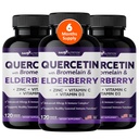 Gade Nutrition Quercetin Bromelain & Elderberry, 124; Quercetin C-vitaminnal és Zinc-124; Cink Quercetin 500 mg D3-vitaminnal, 124; Napi immunszupportáló kiegészítés - 6 hónapos ellátás