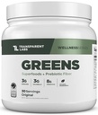 Átlátszó Labs Prebiotic Greens - Superfood Powder & Antioxidáns Kiegészítés Organic Spirulina, Chloerra, Acacia, & Green Banana Powder - 30 Servings, Nem ízesített