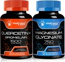 WELLNESS LABSRX Quercetin bromelainnal, 124; Magnézium-glicinát kapszula