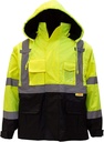 Troy Safety Men 's Ansi Class 3 High Visibility Safety Bomber Jacket with Zipper, PVC Pocket, Black Bottom, Qty 1 (Közepes, Lime Green)
