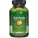 Irwin Naturals Brain Awake - 60 Liquid Softgels - Enhanced Mental Performance, Fokozott Fókusz, Tisztaság & Koncentráció - Nootropic Booster L-Theanine, Bacopa, MCTs