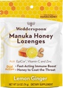 Wedderspoon Manuka Honey Immunity Lozenges, Lemon Ginger, 2.6 Oz (Pack of 1), Eredeti Új-Zéland Méz, Fokozza immunitás két órán belül