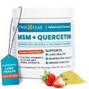 Twig & Leaf MSM Quercetin kiegészítés C-vitaminnal és cinkkel (Strawberry Banana) - MSM por kiegészítés légzőszervi egészségre - Természetes védelem szezonális kihívásokra - 4.76 oz