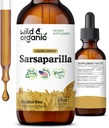 Wild & Organic Sarsaparilla Root Drops - Detox Cleanse Drops - Sarsaparilla Powder Based Tinkture - Vegan, Sugar & Alcohol- Free Liquid Supplement - 2 fl oz