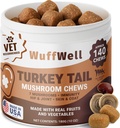 WuffWell Tail Mushrooms für Hunde – Pilzergänzung für Hunde Immununterstützung – Aids Lumps & Bumps – Pilzpulver für Hund – Vet-Recommended – Dog Mushrooms Powder – Made in USA