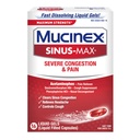 Mucinex Sinus- Max Max Strength Súlyos fulladás és fájdalom folyadék gél, 16ct