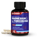 Magnézium L- Threonin, magas abszorpció Magnéziumkiegészítés, 1900mg Magnézium- treonin az agy egészségéhez, memória támogatás, glutén mentes, nem GMO, 90 Vegán kapszula