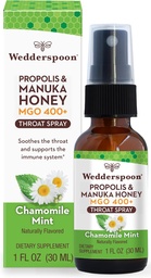 Wedderspoon Propolis és Manuka Honey Throat Spray, Chamomile & Mint, 1 Fl Oz (csomag 1), Sore Throat Relief, Természetes Immuntámogatás