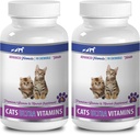 macska Wellness kezelések - Ultra Vitaminok macskáknak - Egészséges ásványi anyagok és vitaminok Forma - Sajtok - Kalcium macskáknak - 2 palack (180 kezelés)