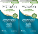 Estroven Complete + Ashwagandha Multi- Szinkron Menopauza kiegészítés nők számára - Klinikailag bizonyított összetevők biztosítják Menopauza és éjszakai izzadás + Hot Flash Relief * - 4 hónap ellátás (2-es csomag)