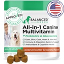 Balanced Breed All-in-1 Hunde Vitamine Ergänzungen Made in USA Vet-Pharmacist zugelassen Hund Multivitamin Probiotics Glucosamine Chondroitin Hunde Lachs Öl Skin Coat Immune Senior Dogs Supplement NonGMO