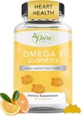Pure By Nature Omega 3 Gumies felnőttek és gyerekek, Omega 3 zsírsav kiegészítők Omega 3 6 9 a keringési támogatás, Nincs Halolaj Orange Flavor Omega Gumies, 60 napos ellátás (60 gróf)