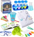 UNGLINGA Kids Science Experiment Kit Lab Coat Scientist Öltöztetős és szerepjáték játékok ajándék a fiúk lányok gyerekek karácsonyi party