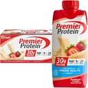 Premier fehérje shake, eper & Cream, 30g fehérje, 11 fl oz, 12 darabos csomag (május Vary csomagolás)