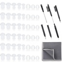 48 Pieces hallókészülék Tippek hallókészülék Domes Universal Domes for Earbud Tip Pótlás, BTE Hangerősítő kiegészítők és 7 Pieces Tisztító szerszámok bársony zacskóval